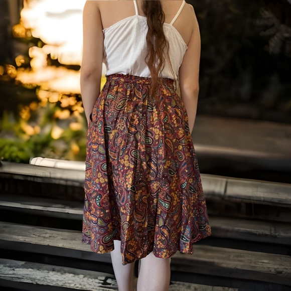 Vtg Cotton Skirt - Picture 4 of 7